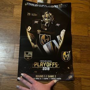 Vegas Golden Knights Stanley Cup Playoffs Poster-Fleury Round 1, Game 2, 4/13/18